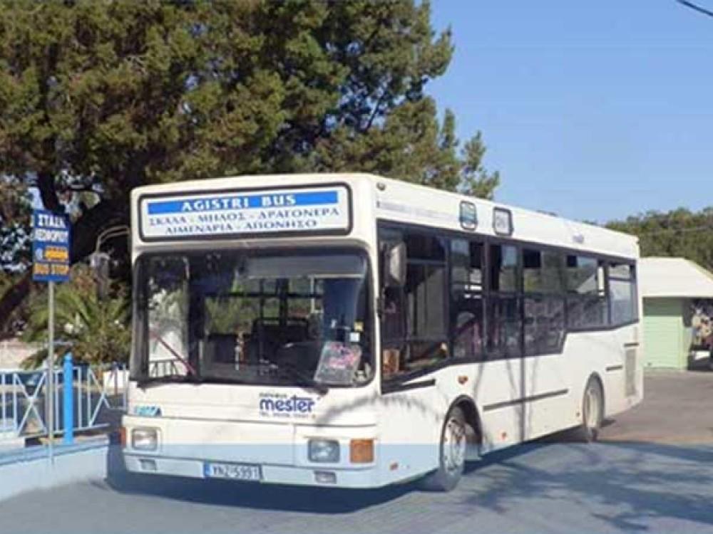 Lignes de bus sur l'île d'Agistri