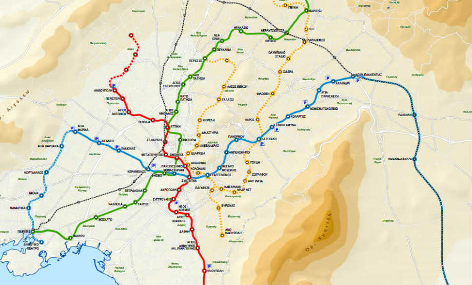 Plan global des lignes de Métro